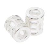 Max 2Pcs 925 Sterling Silver Hollow Barrel Beads Loose Spacer Beads 5x6mm