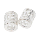 Max 2Pcs 925 Sterling Silver Hollow Barrel Beads Loose Spacer Beads 5x6mm