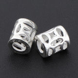 Max 2Pcs 925 Sterling Silver Hollow Barrel Beads Loose Spacer Beads 5x6mm