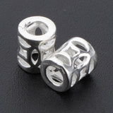 Max 2Pcs 925 Sterling Silver Hollow Barrel Beads Loose Spacer Beads 5x6mm