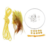 Max Dream Catcher DIY Material kits Iron loop ,suede cord ,feather,Beads Yellow