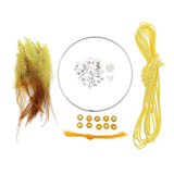 Max Dream Catcher DIY Material kits Iron loop ,suede cord ,feather,Beads Yellow