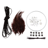 Max Dream Catcher DIY Material kits Iron loop ,suede cord ,feather,Beads Brown