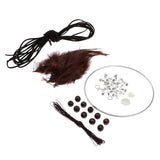 Max Dream Catcher DIY Material kits Iron loop ,suede cord ,feather,Beads Brown