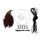 Max Dream Catcher DIY Material kits Iron loop ,suede cord ,feather,Beads Brown