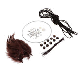Max Dream Catcher DIY Material kits Iron loop ,suede cord ,feather,Beads Brown
