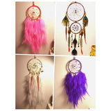 Max Dream Catcher DIY Material kits Iron loop ,suede cord ,feather,Beads Brown