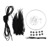 Max Dream Catcher DIY Material kits Iron loop ,suede cord ,feather,Beads Black