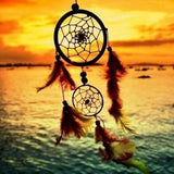 Max Dream Catcher DIY Material kits Iron loop ,suede cord ,feather,Beads Black