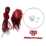 Max Dream Catcher DIY Material kits Iron loop ,suede cord ,feather,Beads Red