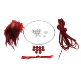 Max Dream Catcher DIY Material kits Iron loop ,suede cord ,feather,Beads Red