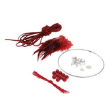 Max Dream Catcher DIY Material kits Iron loop ,suede cord ,feather,Beads Red