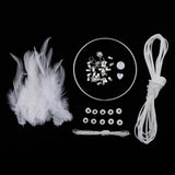 Max Dream Catcher DIY Material kits Iron loop ,suede cord ,feather,Beads White