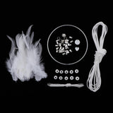 Max Dream Catcher DIY Material kits Iron loop ,suede cord ,feather,Beads White