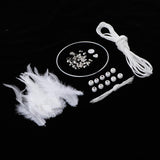 Max Dream Catcher DIY Material kits Iron loop ,suede cord ,feather,Beads White