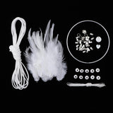 Max Dream Catcher DIY Material kits Iron loop ,suede cord ,feather,Beads White