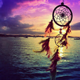 Max Dream Catcher DIY Material kits Iron loop ,suede cord ,feather,Beads Beige