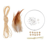 Max Dream Catcher DIY Material kits Iron loop ,suede cord ,feather,Beads Beige