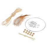 Max Dream Catcher DIY Material kits Iron loop ,suede cord ,feather,Beads Beige