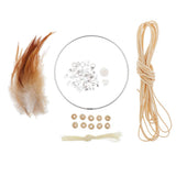 Max Dream Catcher DIY Material kits Iron loop ,suede cord ,feather,Beads Beige