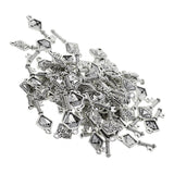 Maxbell 50pcs Cat Paw Pendants Peace Love Heart Diamond Hanging Decor diamond