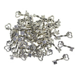 Maxbell 50pcs Cat Paw Pendants Peace Love Heart Diamond Hanging Decor double heart
