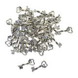 Maxbell 50pcs Cat Paw Pendants Peace Love Heart Diamond Hanging Decor double heart