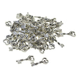 Maxbell 50pcs Cat Paw Pendants Peace Love Heart Diamond Hanging Decor double heart