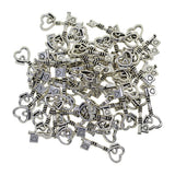 Maxbell 50pcs Cat Paw Pendants Peace Love Heart Diamond Hanging Decor double heart