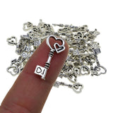 Maxbell 50pcs Cat Paw Pendants Peace Love Heart Diamond Hanging Decor double heart