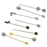 Max 20 Set Stick Pin Hat Lapel Pins Brooch Base Part DIY Findings Crafts Pearl