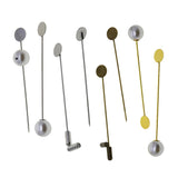 Max 20 Set Stick Pin Hat Lapel Pins Brooch Base Part DIY Findings Crafts Pearl