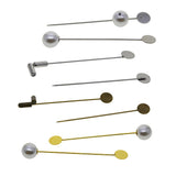 Max 20 Set Stick Pin Hat Lapel Pins Brooch Base Part DIY Findings Crafts Pearl