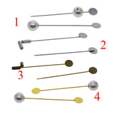 Max 20 Set Stick Pin Hat Lapel Pins Brooch Base Part DIY Findings Crafts Pearl