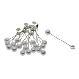 Max 20 Set Stick Pin Hat Lapel Pins Brooch Base Part DIY Findings Crafts Pearl