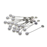 Max 20 Set Stick Pin Hat Lapel Pins Brooch Base Part DIY Findings Crafts Pearl