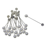 Max 20 Set Stick Pin Hat Lapel Pins Brooch Base Part DIY Findings Crafts Pearl