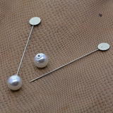 Max 20 Set Stick Pin Hat Lapel Pins Brooch Base Part DIY Findings Crafts Pearl