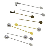 Max 20 Set Stick Pin Hat Lapel Pins Brooch Base Part DIY Findings Crafts Pearl