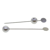 Max 20 Set Stick Pin Hat Lapel Pins Brooch Base Part DIY Findings Crafts Pearl