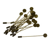 Max 20 Set Stick Pin Hat Lapel Pins Brooch Base Part DIY Findings Crafts Bronze