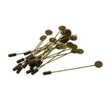 Max 20 Set Stick Pin Hat Lapel Pins Brooch Base Part DIY Findings Crafts Bronze