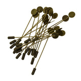 Max 20 Set Stick Pin Hat Lapel Pins Brooch Base Part DIY Findings Crafts Bronze