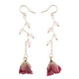 Max Maxb Real Dried Rose Flower Earrings