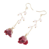 Max Maxb Real Dried Rose Flower Earrings