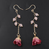 Max Maxb Real Dried Rose Flower Earrings
