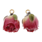 Max Maxb 1 Pair Fashion Earring Flower Decor Ear Stud Pendants DIY Jewelry red