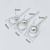 Max 1 Pair Golden Silvery Ear Stud Round Ball Charms Earring Decors gold