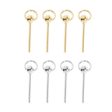 Max 1 Pair Golden Silvery Ear Stud Round Ball Charms Earring Decors gold