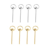 Max 1 Pair Golden Silvery Ear Stud Round Ball Charms Earring Decors gold